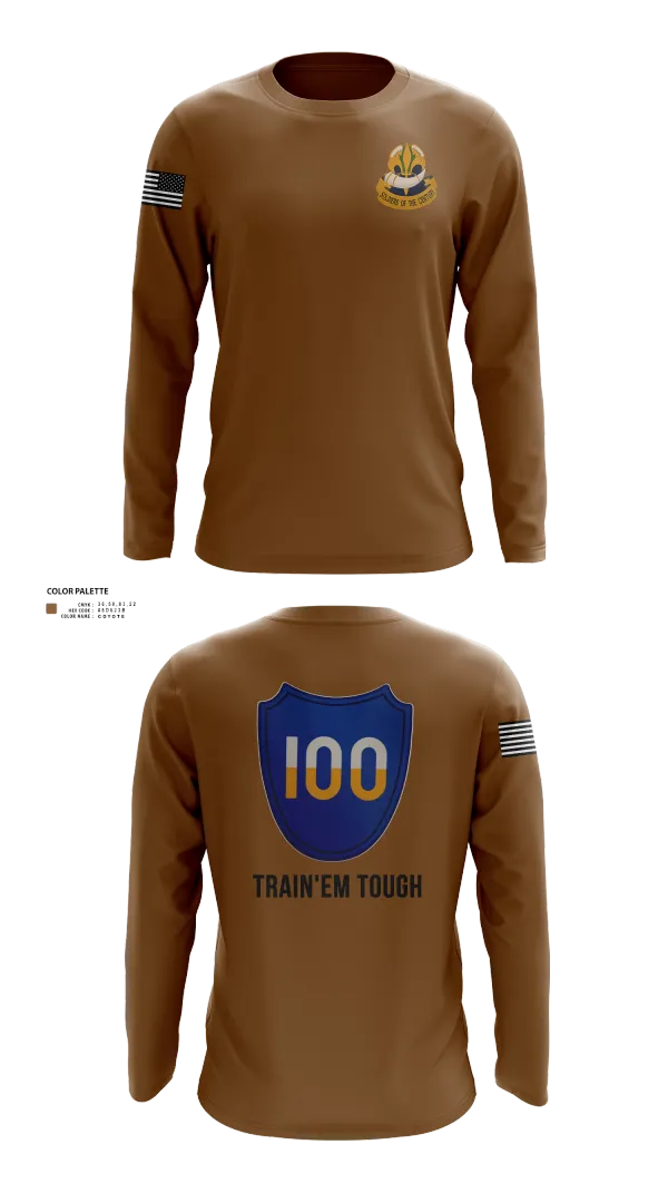 Long Sleeve Performance Shirt, 100th Training Division, Army, Teamtime, Team time, sublimation, custom sports apparel, team uniforms, spirit wear, spiritwear, sports uniforms, custom shirts, team store, custom team store, fundraiser sports, apparel fundraiser