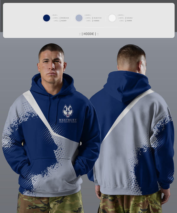 Hoodie, Westbury Cross Country Huskies, Cross Country, Teamtime, Team time, sublimation, custom sports apparel, team uniforms, spirit wear, spiritwear, sports uniforms, custom shirts, team store, custom team store, fundraiser sports, apparel fundraiser