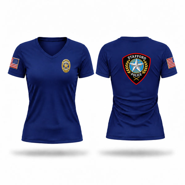 Womens Short Sleeve Vneck Shirt, CID, Police, Teamtime, Team time, sublimation, custom sports apparel, team uniforms, spirit wear, spiritwear, sports uniforms, custom shirts, team store, custom team store, fundraiser sports, apparel fundraiser