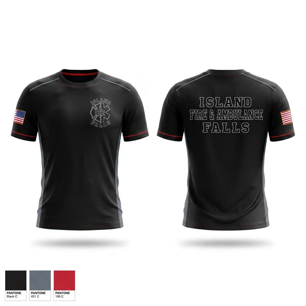 Short Sleeve Performance Shirt, Island Falls Fire & Ambulance, Fire Department, Teamtime, Team time, sublimation, custom sports apparel, team uniforms, spirit wear, spiritwear, sports uniforms, custom shirts, team store, custom team store, fundraiser sports, apparel fundraiser