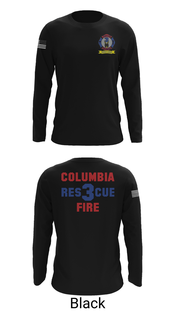 Long Sleeve Performance Shirt, Columbia Fire Department RESCUE3, Fire Department, Teamtime, Team time, sublimation, custom sports apparel, team uniforms, spirit wear, spiritwear, sports uniforms, custom shirts, team store, custom team store, fundraiser sports, apparel fundraiser