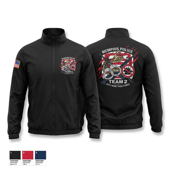 Windbreaker, Memphis Police City Wide Task Force Team Two, Police, Teamtime, Team time, sublimation, custom sports apparel, team uniforms, spirit wear, spiritwear, sports uniforms, custom shirts, team store, custom team store, fundraiser sports, apparel fundraiser