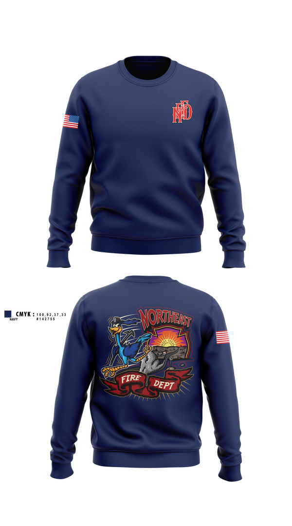 Crew Neck Sweatshirt, Northeast Fire Department, Fire Department, Teamtime, Team time, sublimation, custom sports apparel, team uniforms, spirit wear, spiritwear, sports uniforms, custom shirts, team store, custom team store, fundraiser sports, apparel fundraiser