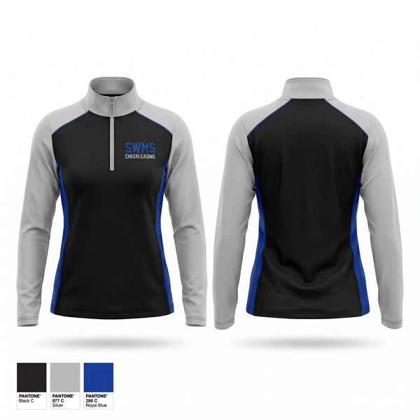 Quarter Zip Jacket, SWMS cheerleading, Cheer, Teamtime, Team time, sublimation, custom sports apparel, team uniforms, spirit wear, spiritwear, sports uniforms, custom shirts, team store, custom team store, fundraiser sports, apparel fundraiser