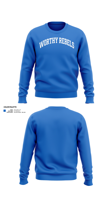 Crew Neck Sweatshirt, Worthy Rebels, Softball, Teamtime, Team time, sublimation, custom sports apparel, team uniforms, spirit wear, spiritwear, sports uniforms, custom shirts, team store, custom team store, fundraiser sports, apparel fundraiser