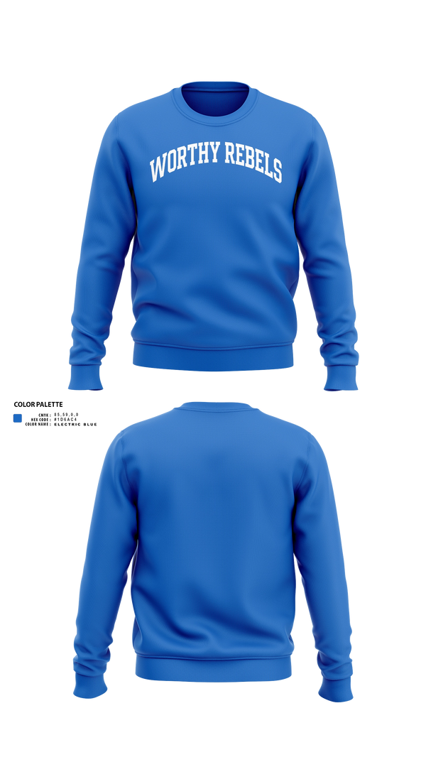 Crew Neck Sweatshirt, Worthy Rebels, Softball, Teamtime, Team time, sublimation, custom sports apparel, team uniforms, spirit wear, spiritwear, sports uniforms, custom shirts, team store, custom team store, fundraiser sports, apparel fundraiser