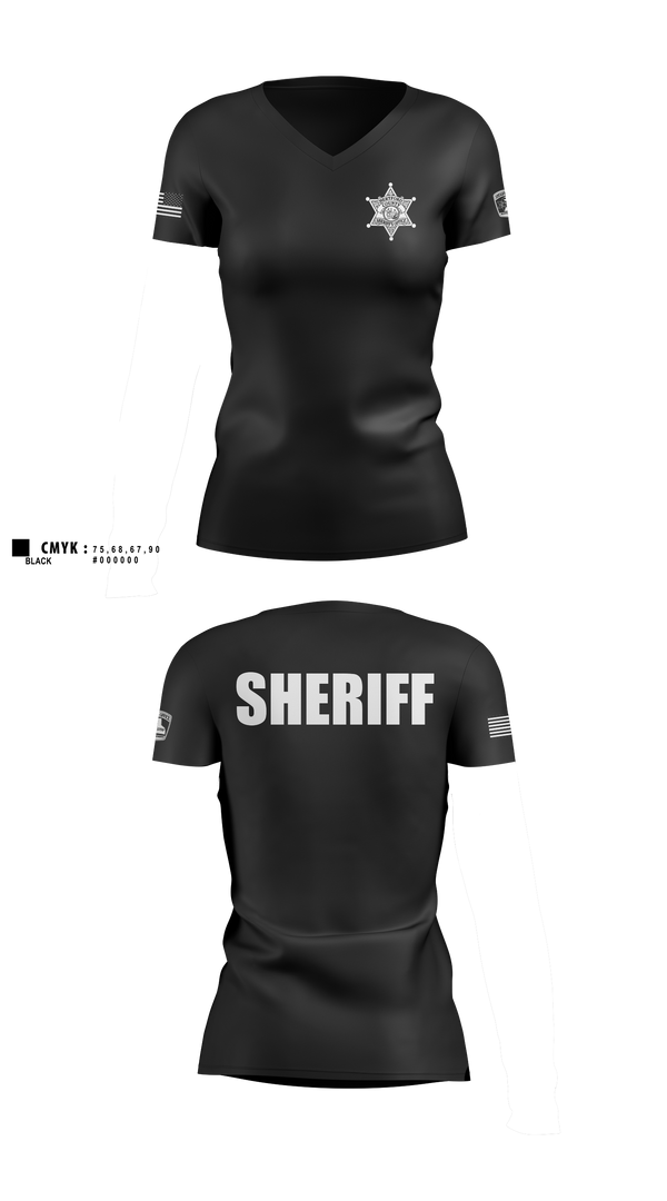 Womens Short Sleeve Vneck Shirt, Hertford County Sheriff’s Office, Police, Teamtime, Team time, sublimation, custom sports apparel, team uniforms, spirit wear, spiritwear, sports uniforms, custom shirts, team store, custom team store, fundraiser sports, apparel fundraiser