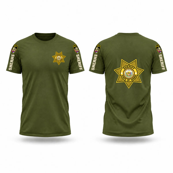Old School Cotton Feel Shirt, Hawaii State Sheriff, Police, Teamtime, Team time, sublimation, custom sports apparel, team uniforms, spirit wear, spiritwear, sports uniforms, custom shirts, team store, custom team store, fundraiser sports, apparel fundraiser