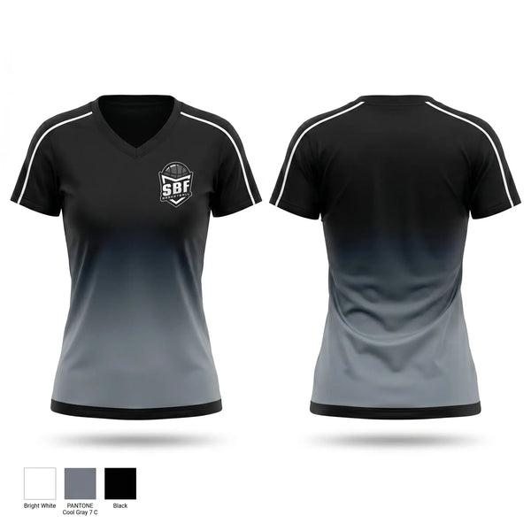 Womens Short Sleeve Vneck Shirt, SBF, Men's Basketball, Teamtime, Team time, sublimation, custom sports apparel, team uniforms, spirit wear, spiritwear, sports uniforms, custom shirts, team store, custom team store, fundraiser sports, apparel fundraiser