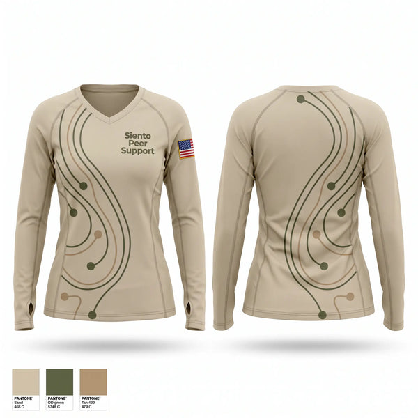 Womens Long Sleeve Vneck Shirt, Siento Peer Support, Fire Department, Teamtime, Team time, sublimation, custom sports apparel, team uniforms, spirit wear, spiritwear, sports uniforms, custom shirts, team store, custom team store, fundraiser sports, apparel fundraiser