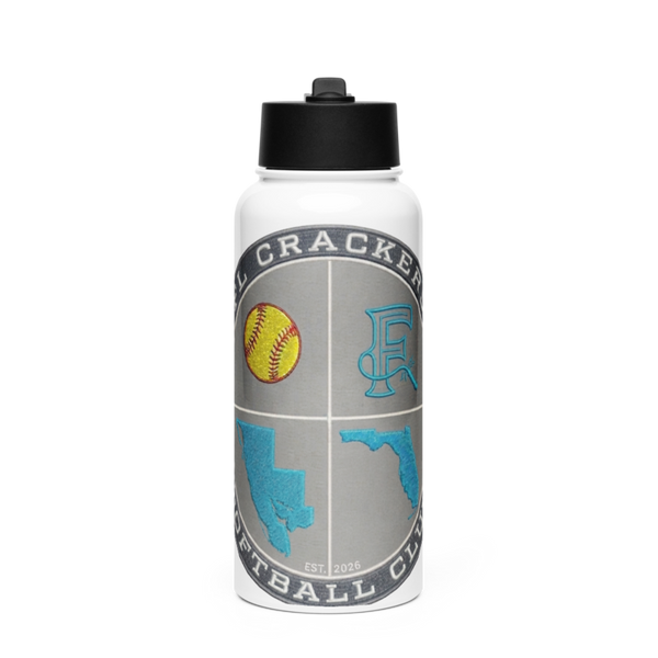 Florida Crackers Softball Club Stainless Steel Water Bottle with a Straw Lid