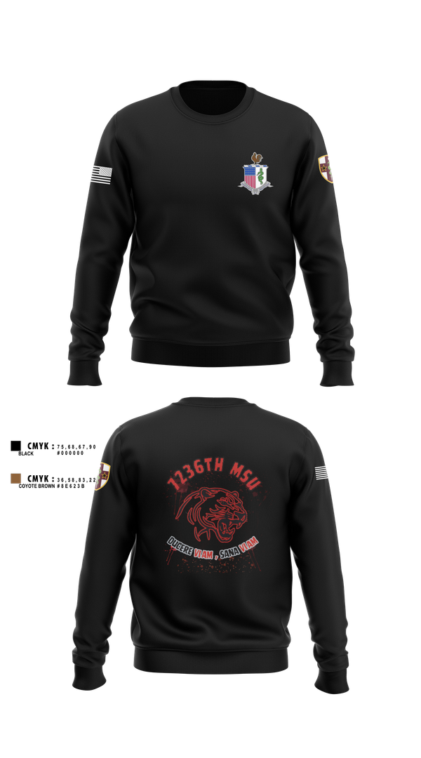 Crew Neck Sweatshirt, 7236 Medical Support Unit, Army, Teamtime, Team time, sublimation, custom sports apparel, team uniforms, spirit wear, spiritwear, sports uniforms, custom shirts, team store, custom team store, fundraiser sports, apparel fundraiser