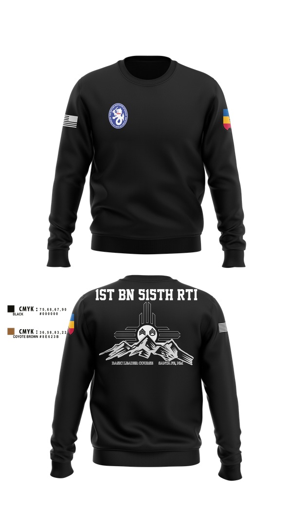 Crew Neck Sweatshirt, 1st BN 515th RTI, Army, Teamtime, Team time, sublimation, custom sports apparel, team uniforms, spirit wear, spiritwear, sports uniforms, custom shirts, team store, custom team store, fundraiser sports, apparel fundraiser