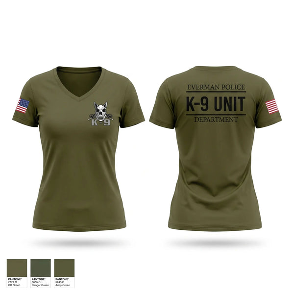 Womens Short Sleeve Vneck Shirt, K9 Unit, Police, Teamtime, Team time, sublimation, custom sports apparel, team uniforms, spirit wear, spiritwear, sports uniforms, custom shirts, team store, custom team store, fundraiser sports, apparel fundraiser
