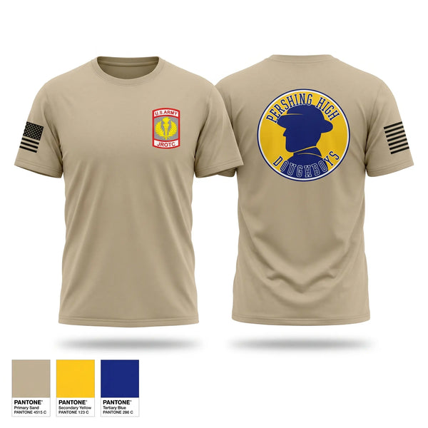 Old School Cotton Feel Shirt, Pershing Doughboy Battalion, Army, Teamtime, Team time, sublimation, custom sports apparel, team uniforms, spirit wear, spiritwear, sports uniforms, custom shirts, team store, custom team store, fundraiser sports, apparel fundraiser