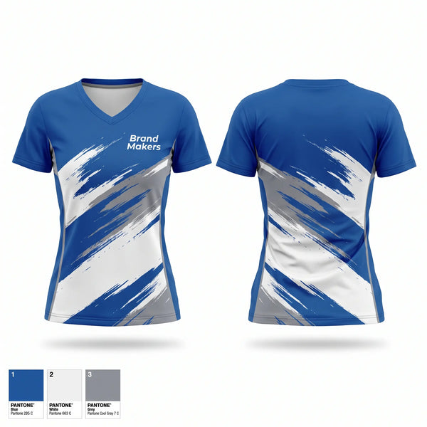 Womens Short Sleeve Vneck Shirt, Brand Makers, , Teamtime, Team time, sublimation, custom sports apparel, team uniforms, spirit wear, spiritwear, sports uniforms, custom shirts, team store, custom team store, fundraiser sports, apparel fundraiser