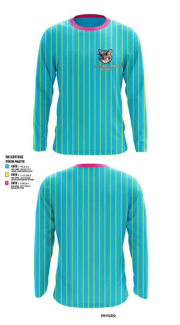 Long Sleeve Performance Shirt, Pittsgrove IronPigs, Baseball, Teamtime, Team time, sublimation, custom sports apparel, team uniforms, spirit wear, spiritwear, sports uniforms, custom shirts, team store, custom team store, fundraiser sports, apparel fundraiser
