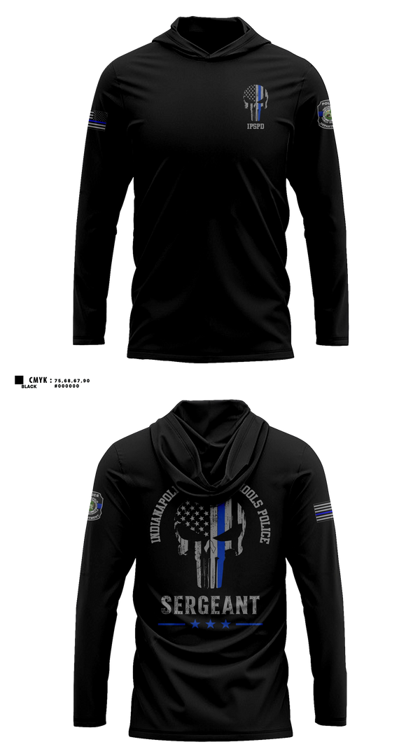 Long Sleeve hooded sunshirt, IPSPD, Police, Teamtime, Team time, sublimation, custom sports apparel, team uniforms, spirit wear, spiritwear, sports uniforms, custom shirts, team store, custom team store, fundraiser sports, apparel fundraiser
