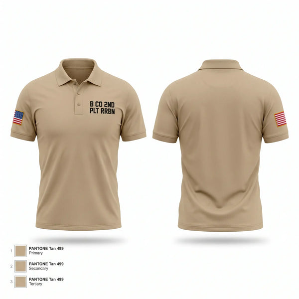Short Sleeve Performance Polo, B CO 2ND PLT RRBN, National Guard, Teamtime, Team time, sublimation, custom sports apparel, team uniforms, spirit wear, spiritwear, sports uniforms, custom shirts, team store, custom team store, fundraiser sports, apparel fundraiser