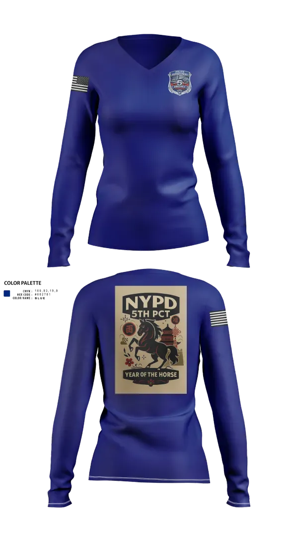 Womens Long Sleeve Vneck Shirt, 5th Precinct, Police, Teamtime, Team time, sublimation, custom sports apparel, team uniforms, spirit wear, spiritwear, sports uniforms, custom shirts, team store, custom team store, fundraiser sports, apparel fundraiser