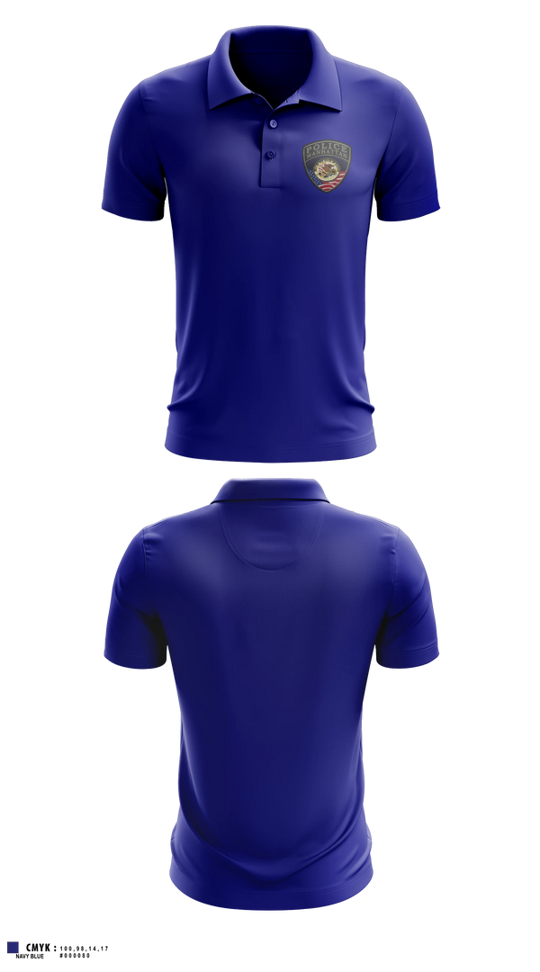 Short Sleeve Performance Polo, Manhattan PD, Police, Teamtime, Team time, sublimation, custom sports apparel, team uniforms, spirit wear, spiritwear, sports uniforms, custom shirts, team store, custom team store, fundraiser sports, apparel fundraiser