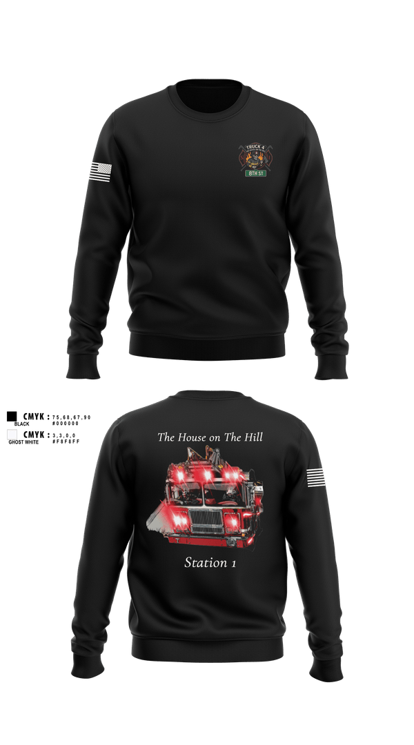 Crew Neck Sweatshirt, Bohemia fire department, Fire Department, Teamtime, Team time, sublimation, custom sports apparel, team uniforms, spirit wear, spiritwear, sports uniforms, custom shirts, team store, custom team store, fundraiser sports, apparel fundraiser