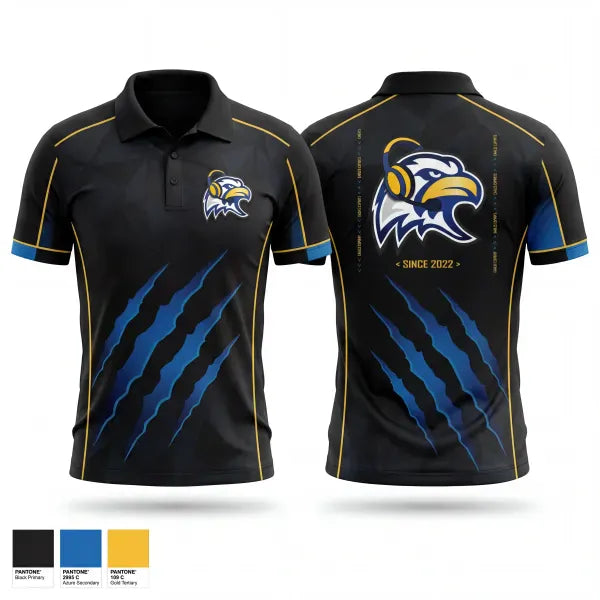 Short Sleeve Performance Polo, HHS Eagles Esports, E-Sports, Teamtime, Team time, sublimation, custom sports apparel, team uniforms, spirit wear, spiritwear, sports uniforms, custom shirts, team store, custom team store, fundraiser sports, apparel fundraiser