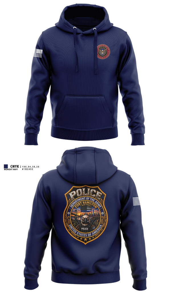 Hoodie, Fort Hamilton Police, Police, Teamtime, Team time, sublimation, custom sports apparel, team uniforms, spirit wear, spiritwear, sports uniforms, custom shirts, team store, custom team store, fundraiser sports, apparel fundraiser