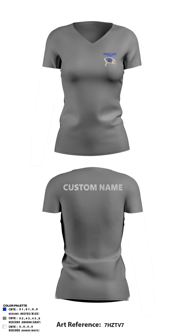 Women's Short Sleeve Vneck Shirt, Wheatland youth football and cheer, Football, Teamtime, Team time, sublimation, custom sports apparel, team uniforms, spirit wear, spiritwear, sports uniforms, custom shirts, team store, custom team store, fundraiser sports, apparel fundraiser