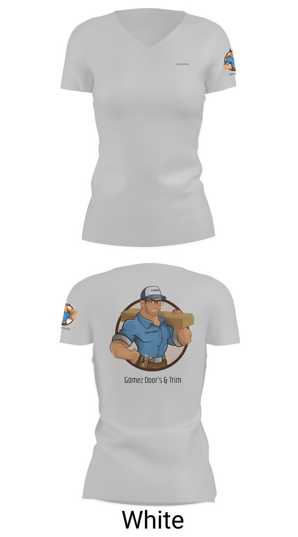 Women's Short Sleeve Vneck Shirt, Gómez Door’s & Trim, , Teamtime, Team time, sublimation, custom sports apparel, team uniforms, spirit wear, spiritwear, sports uniforms, custom shirts, team store, custom team store, fundraiser sports, apparel fundraiser