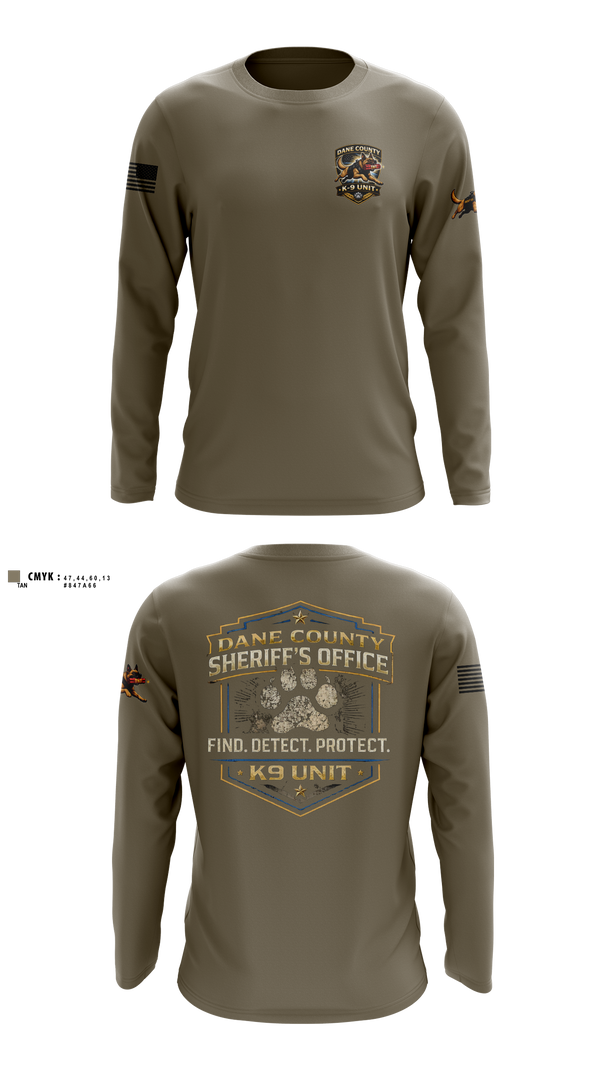 Long Sleeve Performance Shirt, Dane County K9, Police, Teamtime, Team time, sublimation, custom sports apparel, team uniforms, spirit wear, spiritwear, sports uniforms, custom shirts, team store, custom team store, fundraiser sports, apparel fundraiser