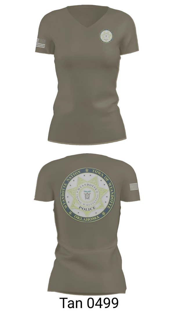 Womens Short Sleeve Vneck Shirt, Wyandotte Nation Police, Police, Teamtime, Team time, sublimation, custom sports apparel, team uniforms, spirit wear, spiritwear, sports uniforms, custom shirts, team store, custom team store, fundraiser sports, apparel fundraiser