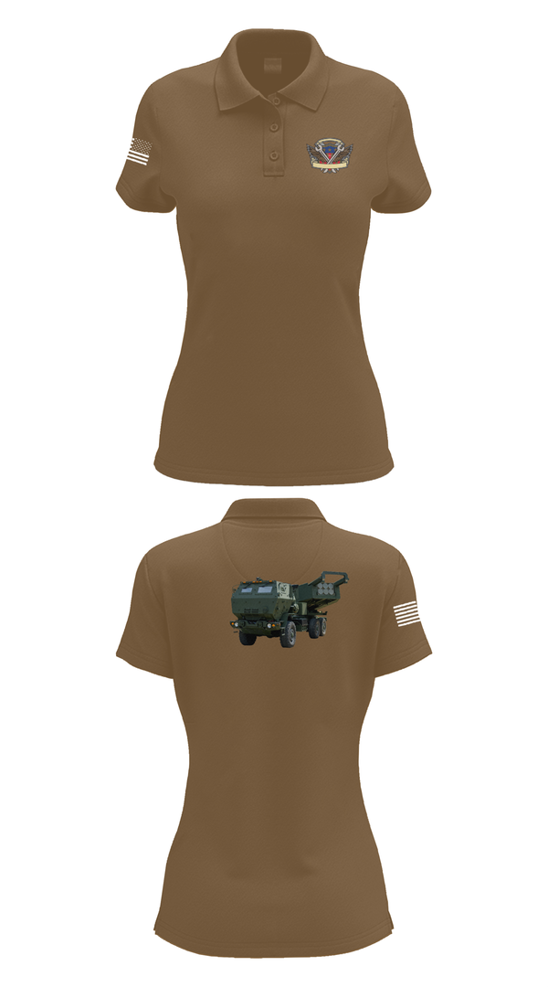 Womens Short Sleeve Performance Polo, 182nd Field Artillery, Army, Teamtime, Team time, sublimation, custom sports apparel, team uniforms, spirit wear, spiritwear, sports uniforms, custom shirts, team store, custom team store, fundraiser sports, apparel fundraiser