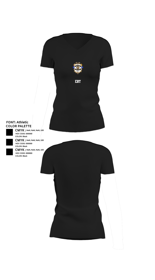 Womens Short Sleeve Vneck Shirt, ERT, Police, Teamtime, Team time, sublimation, custom sports apparel, team uniforms, spirit wear, spiritwear, sports uniforms, custom shirts, team store, custom team store, fundraiser sports, apparel fundraiser