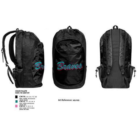 Gear Bag, Salina Braves, Softball, Teamtime, Team time, sublimation, custom sports apparel, team uniforms, spirit wear, spiritwear, sports uniforms, custom shirts, team store, custom team store, fundraiser sports, apparel fundraiser