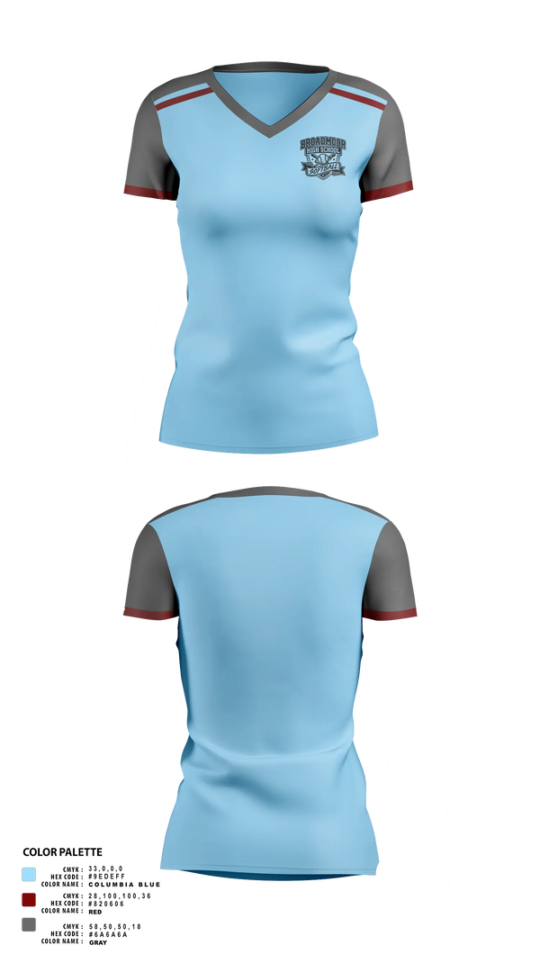 Womens Short Sleeve Vneck Shirt, Broadmoor High School Softball, Softball, Teamtime, Team time, sublimation, custom sports apparel, team uniforms, spirit wear, spiritwear, sports uniforms, custom shirts, team store, custom team store, fundraiser sports, apparel fundraiser