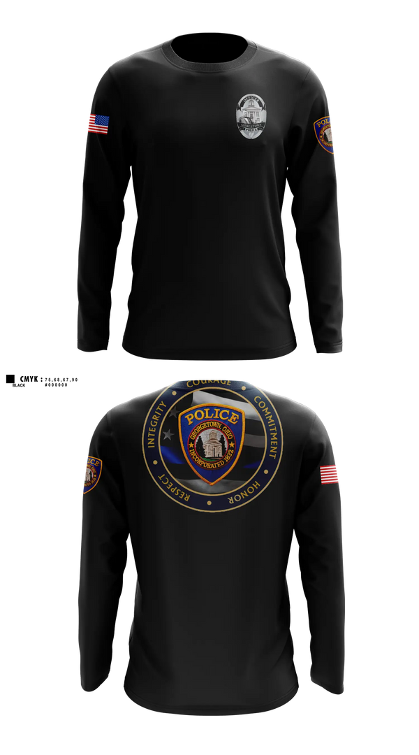 Long Sleeve Performance Shirt, Georgetown Police Department, Police, Teamtime, Team time, sublimation, custom sports apparel, team uniforms, spirit wear, spiritwear, sports uniforms, custom shirts, team store, custom team store, fundraiser sports, apparel fundraiser