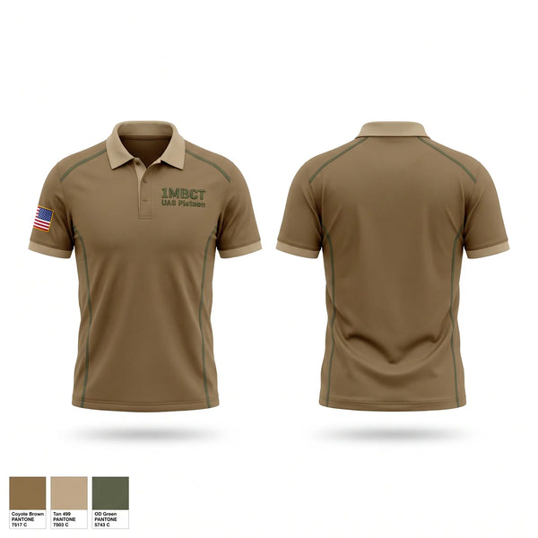 Short Sleeve Performance Polo, 1MBCT UAS Platoon, Army, Teamtime, Team time, sublimation, custom sports apparel, team uniforms, spirit wear, spiritwear, sports uniforms, custom shirts, team store, custom team store, fundraiser sports, apparel fundraiser