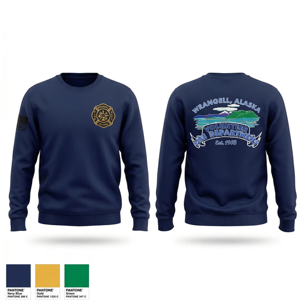 Crew Neck Sweatshirt, Wrangell Volunteer Fire Department, Fire Department, Teamtime, Team time, sublimation, custom sports apparel, team uniforms, spirit wear, spiritwear, sports uniforms, custom shirts, team store, custom team store, fundraiser sports, apparel fundraiser