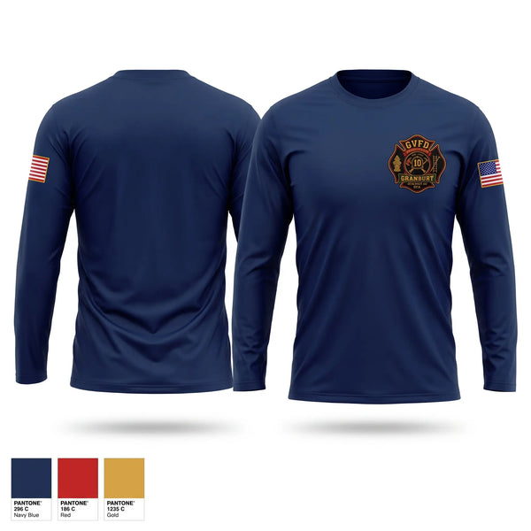 Long Sleeve Performance Shirt, Granbury Volunteer Fire Department, Fire Department, Teamtime, Team time, sublimation, custom sports apparel, team uniforms, spirit wear, spiritwear, sports uniforms, custom shirts, team store, custom team store, fundraiser sports, apparel fundraiser