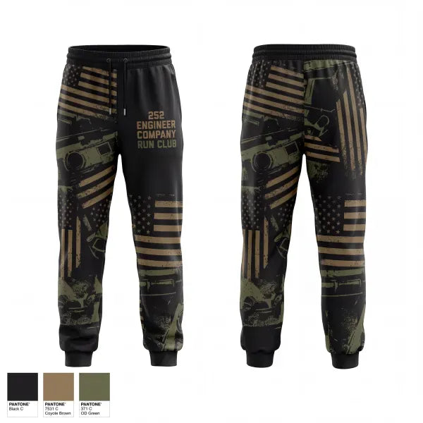 Sweatpants, 252 Engineer Company, Army, Teamtime, Team time, sublimation, custom sports apparel, team uniforms, spirit wear, spiritwear, sports uniforms, custom shirts, team store, custom team store, fundraiser sports, apparel fundraiser