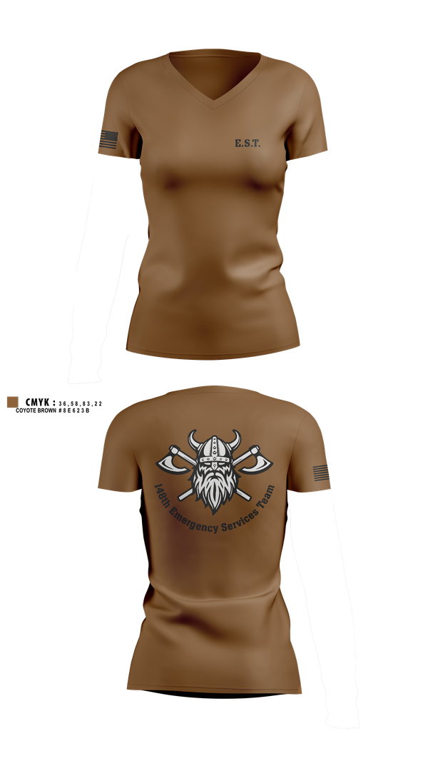 Womens Short Sleeve Vneck Shirt, 148th E.S.T., Police, Teamtime, Team time, sublimation, custom sports apparel, team uniforms, spirit wear, spiritwear, sports uniforms, custom shirts, team store, custom team store, fundraiser sports, apparel fundraiser
