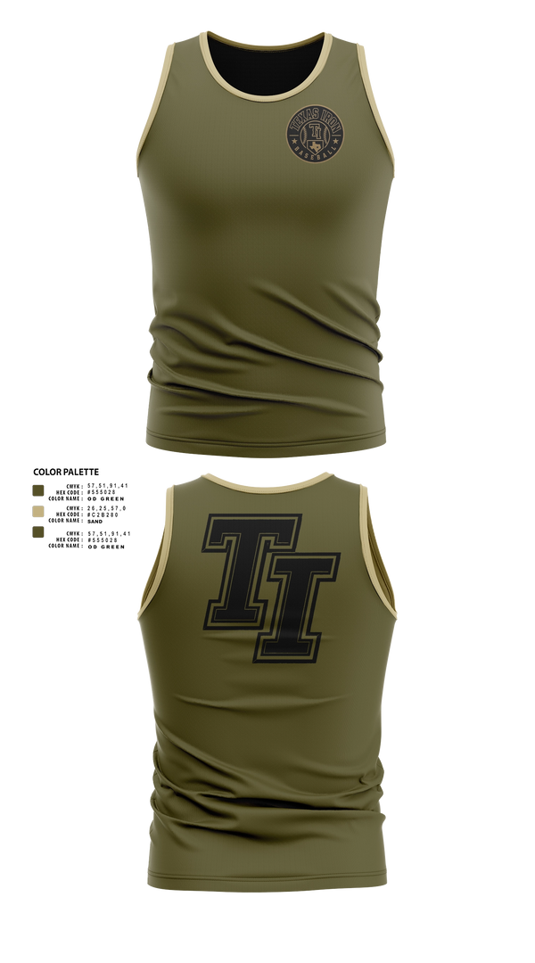 Tank Top, Texas Iron Baseball, Baseball, Teamtime, Team time, sublimation, custom sports apparel, team uniforms, spirit wear, spiritwear, sports uniforms, custom shirts, team store, custom team store, fundraiser sports, apparel fundraiser