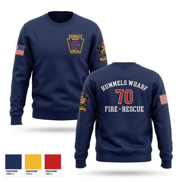 Crew Neck Sweatshirt, Hummels Wharf Fire-Rescue, Fire Department, Teamtime, Team time, sublimation, custom sports apparel, team uniforms, spirit wear, spiritwear, sports uniforms, custom shirts, team store, custom team store, fundraiser sports, apparel fundraiser