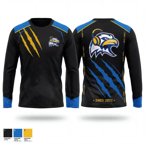 Long Sleeve Performance Shirt, HHS Eagles Esports, E-Sports, Teamtime, Team time, sublimation, custom sports apparel, team uniforms, spirit wear, spiritwear, sports uniforms, custom shirts, team store, custom team store, fundraiser sports, apparel fundraiser