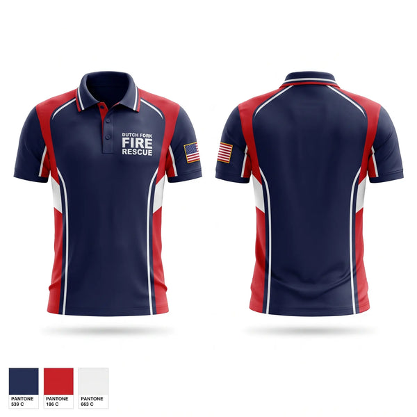 Short Sleeve Performance Polo, Dutch Fork Fire Rescue, Fire Department, Teamtime, Team time, sublimation, custom sports apparel, team uniforms, spirit wear, spiritwear, sports uniforms, custom shirts, team store, custom team store, fundraiser sports, apparel fundraiser