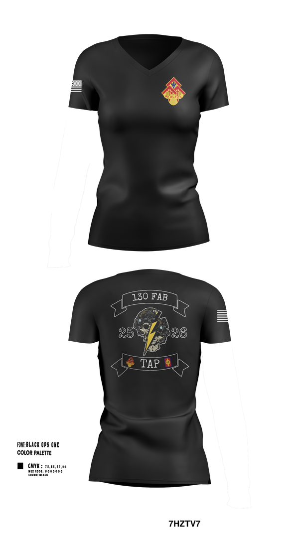 Womens Short Sleeve Vneck Shirt, 130th FAB Target Acquisition Platoon, , Teamtime, Team time, sublimation, custom sports apparel, team uniforms, spirit wear, spiritwear, sports uniforms, custom shirts, team store, custom team store, fundraiser sports, apparel fundraiser
