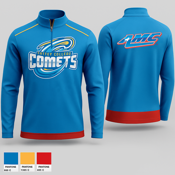 Quarter Zip Jacket, Cottey College Basketball, Women's Basketball, Teamtime, Team time, sublimation, custom sports apparel, team uniforms, spirit wear, spiritwear, sports uniforms, custom shirts, team store, custom team store, fundraiser sports, apparel fundraiser