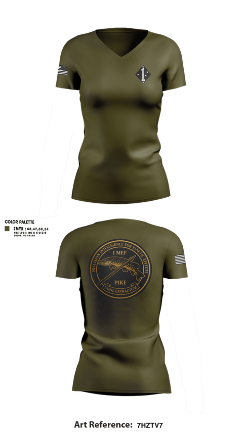 Womens Short Sleeve Vneck Shirt, 1st Marine Division G-2 Targeting, Marines, Teamtime, Team time, sublimation, custom sports apparel, team uniforms, spirit wear, spiritwear, sports uniforms, custom shirts, team store, custom team store, fundraiser sports, apparel fundraiser