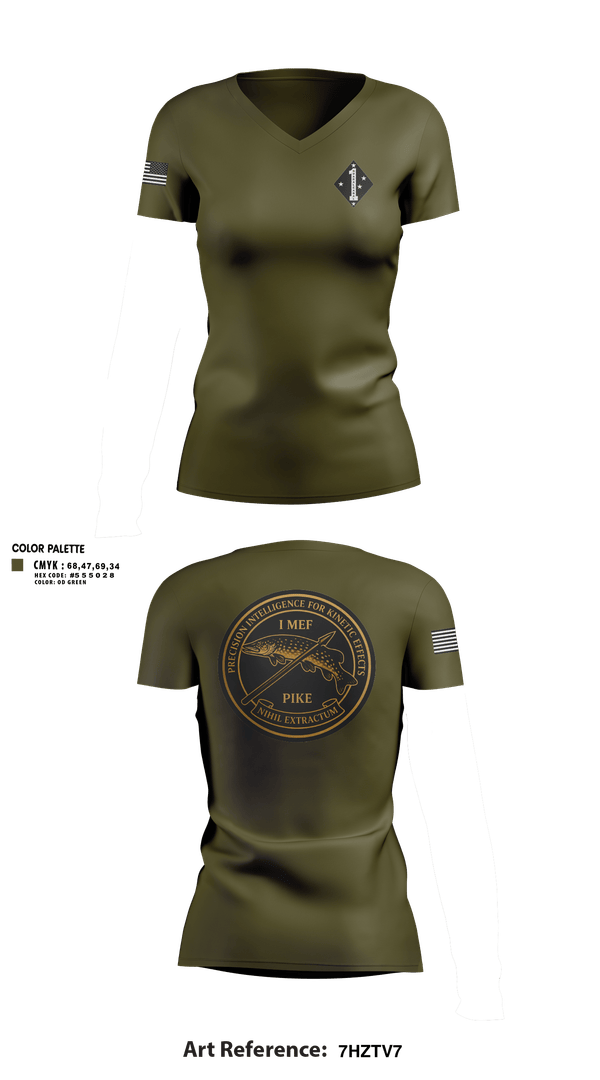 Womens Short Sleeve Vneck Shirt, 1st Marine Division G-2 Targeting, Marines, Teamtime, Team time, sublimation, custom sports apparel, team uniforms, spirit wear, spiritwear, sports uniforms, custom shirts, team store, custom team store, fundraiser sports, apparel fundraiser